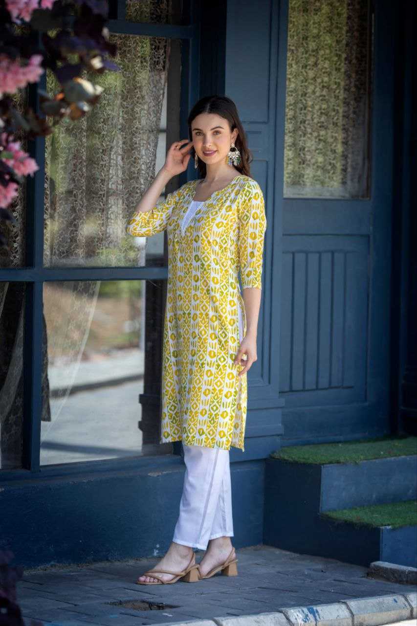 YNF PURE COTTON SMC KRISHA KURTIS WHOLESALE PRINTED COTTON KURTIS WITH BOTTOM MANUFACTURER           